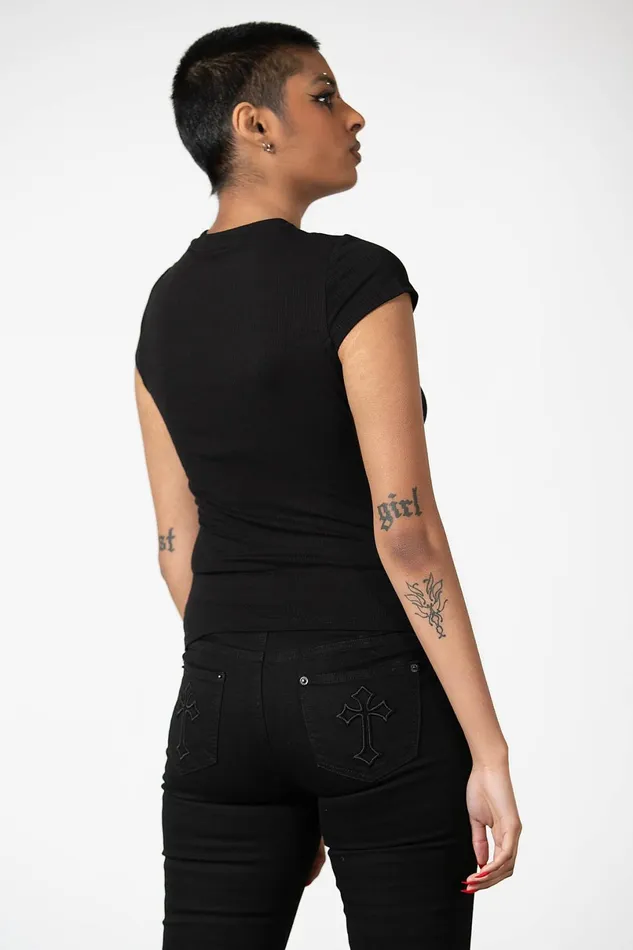 Killstar TShirts and Vests Women Trudy Keyhole Top