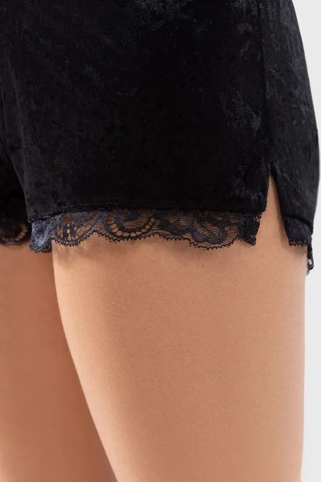 Killstar Velvet Women Burnt Obsidian Shorts