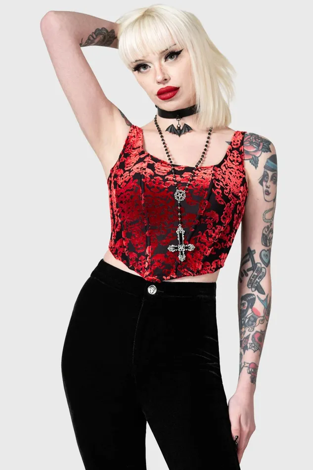 Killstar Velvet Women Thena039s Thistle Velvet Bootcut Trousers