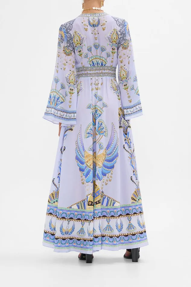 KIMONO SLEEVE DRESS WITH SHIRRING DETAIL UNDER SCARAB SKIES Under Scarab Skies Womens Camilla Dresses