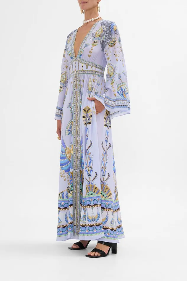 KIMONO SLEEVE DRESS WITH SHIRRING DETAIL UNDER SCARAB SKIES Under Scarab Skies Womens Camilla Dresses