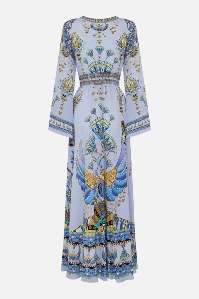 KIMONO SLEEVE DRESS WITH SHIRRING DETAIL UNDER SCARAB SKIES Under Scarab Skies Womens Camilla Dresses
