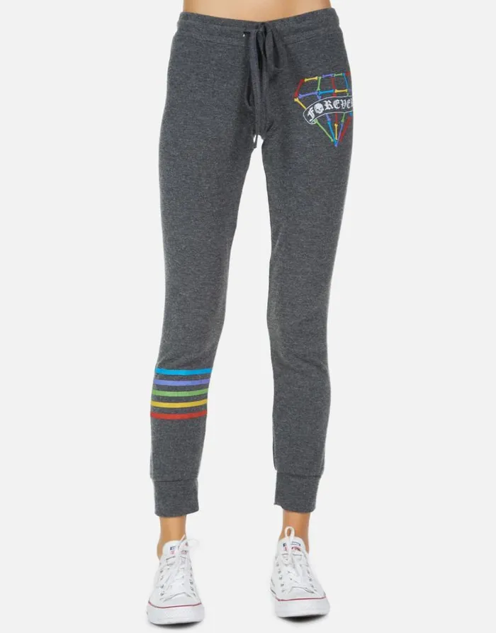 Kizzy Bone Diamond Heather Black Women Lauren Moshi Long Sweatpants