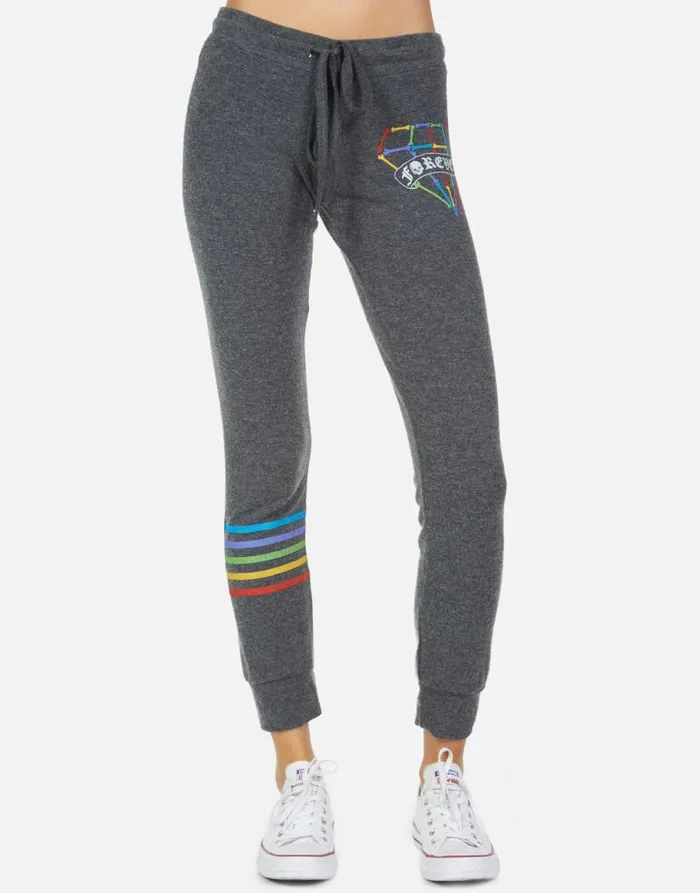 Kizzy Bone Diamond Heather Black Women Lauren Moshi Long Sweatpants