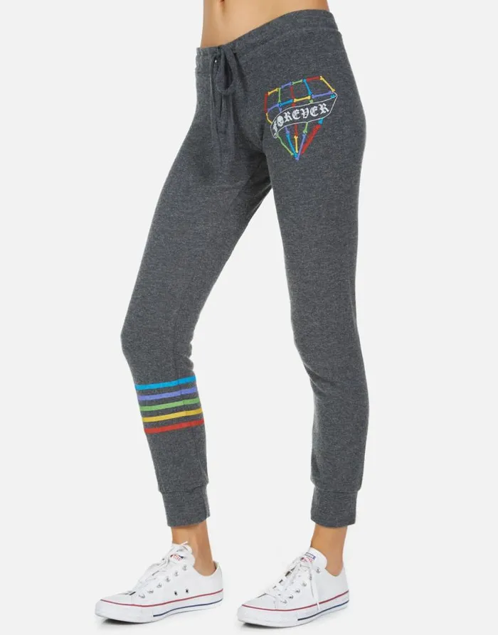 Kizzy Bone Diamond Heather Black Women Lauren Moshi Long Sweatpants