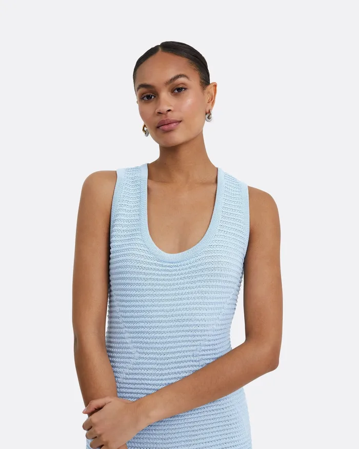 Klaudette Azurra Crochet Midi Dress Azurra Women Knitwear Safiyaa