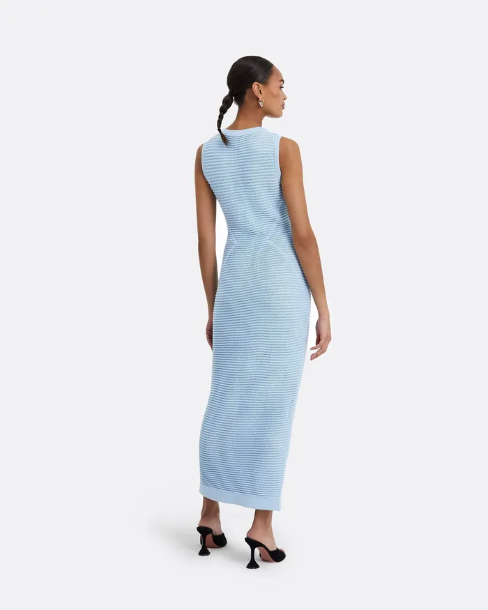 Klaudette Azurra Crochet Midi Dress Azurra Women Knitwear Safiyaa
