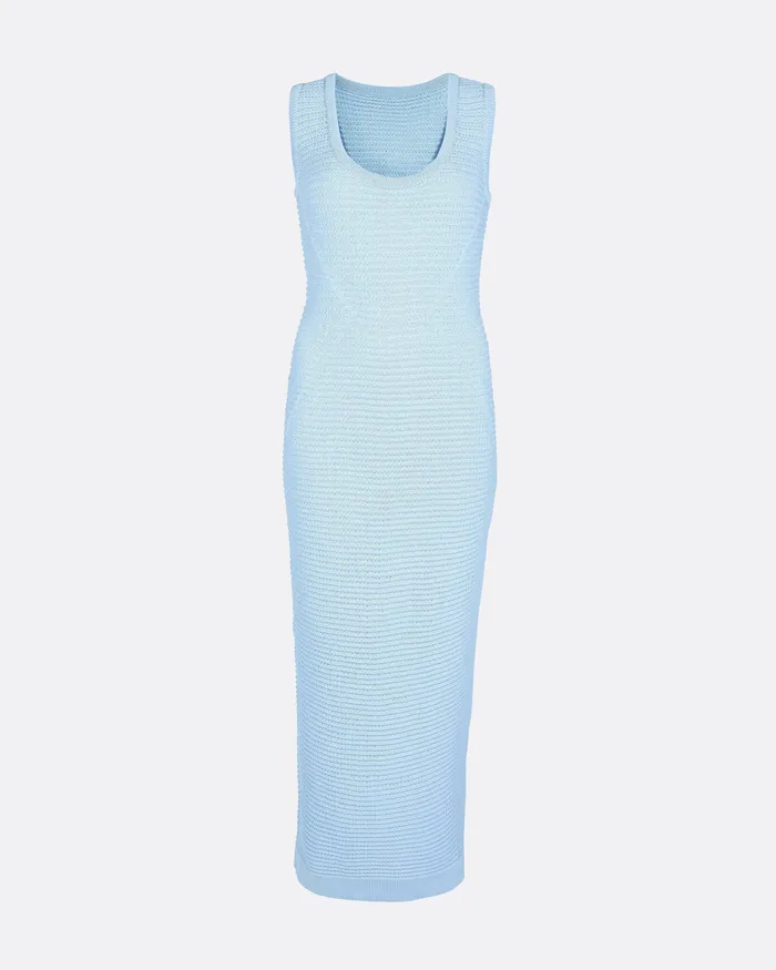 Klaudette Azurra Crochet Midi Dress Azurra Women Knitwear Safiyaa