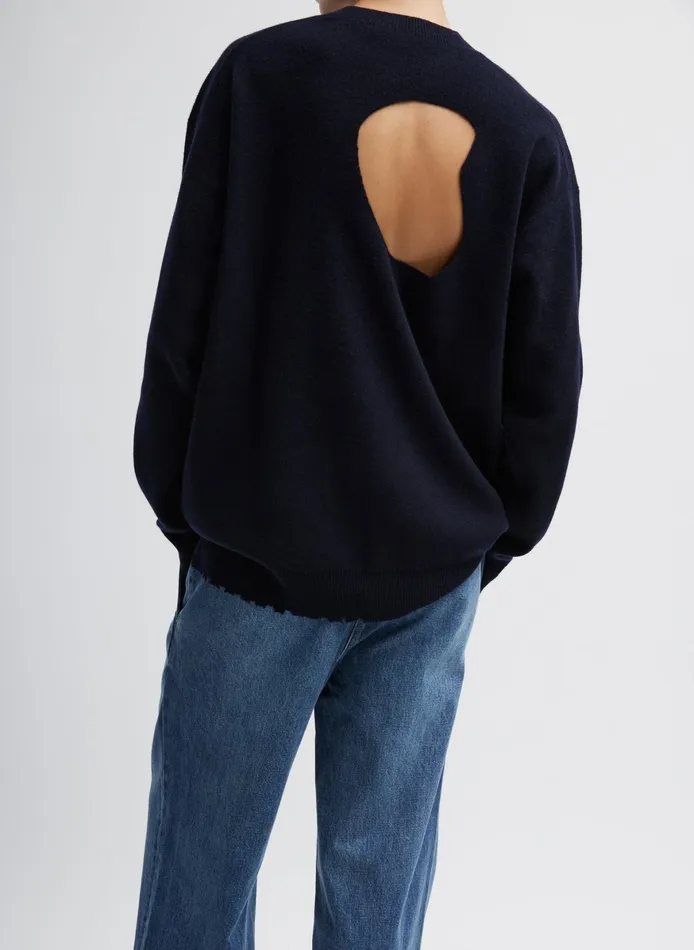 Knitwear and Sweatshirts Women Tibi Anna Merino Wool HoleAtBack Pullover