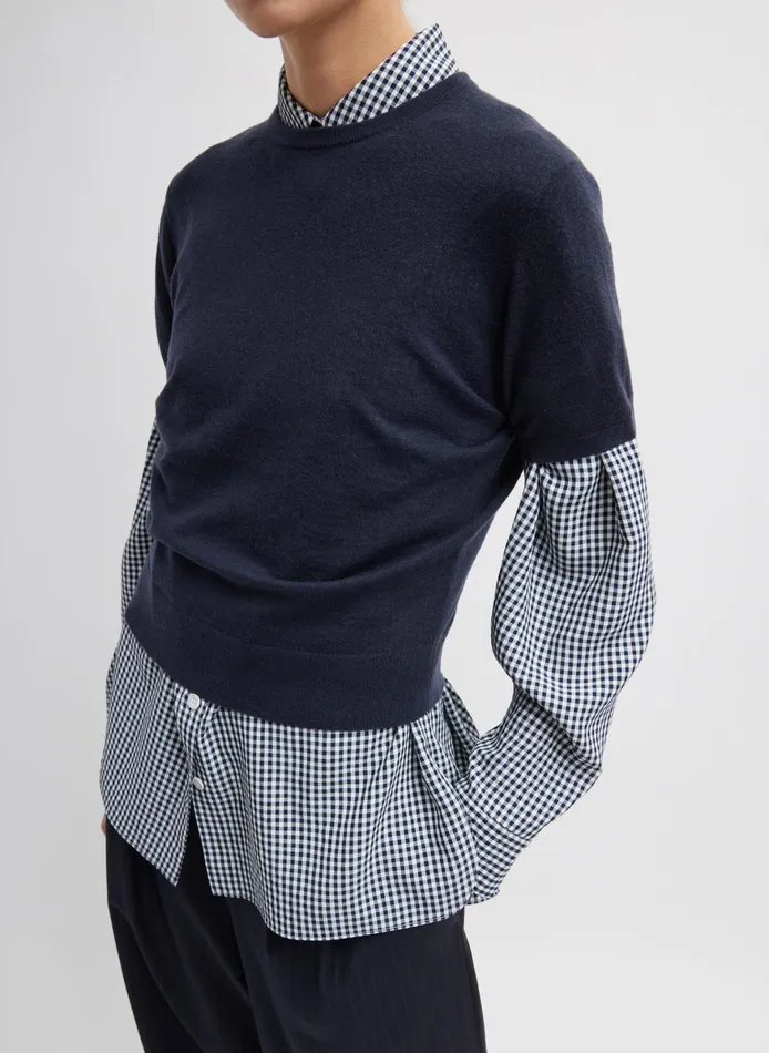 Knitwear and Sweatshirts Women Tibi Skinlike Mercerized Wool Shrunken Tee