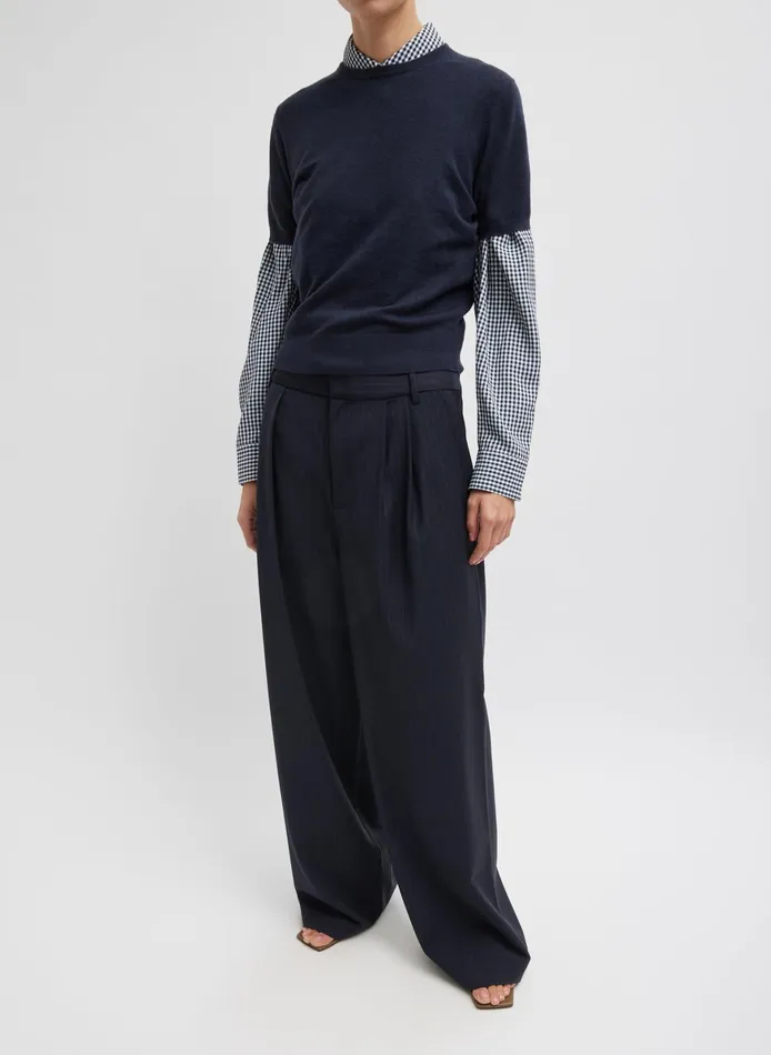 Knitwear and Sweatshirts Women Tibi Skinlike Mercerized Wool Shrunken Tee