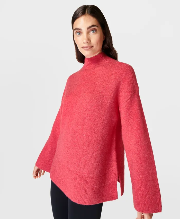 Knitwear Pinnacle Wool Funnel Neck Venus Pink Sweaty Betty Women