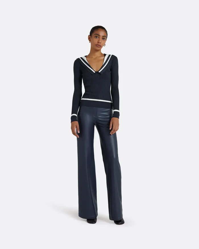 Knitwear Women Odette Navy and Ivory Knit Navy Safiyaa