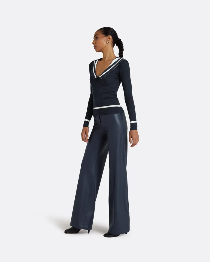 Knitwear Women Odette Navy and Ivory Knit Navy Safiyaa