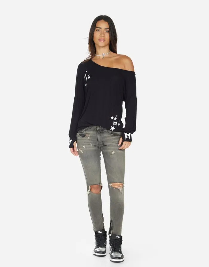 Krista Rock Star Butterfly Black Women Lauren Moshi Long Sleeve