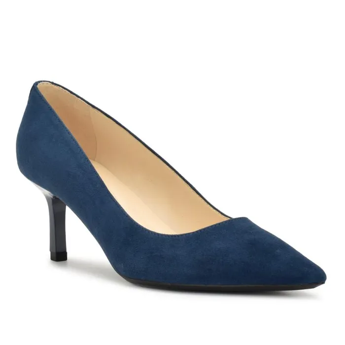 Kuna 92159 Pointy Toe Pumps French Navy Suede Women Nine West Heels Kuna 92159 Pointy Toe Pumps French Navy Suede Women Nine West Heels