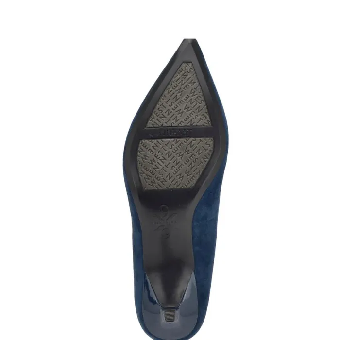 Kuna 92159 Pointy Toe Pumps French Navy Suede Women Nine West Heels Kuna 92159 Pointy Toe Pumps French Navy Suede Women Nine West Heels
