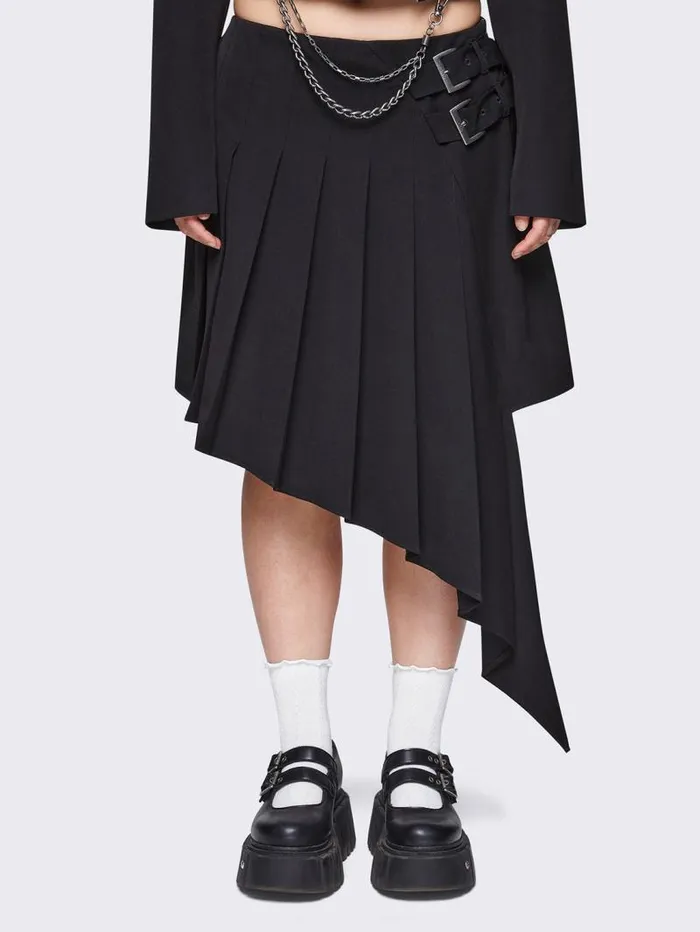 Kya Black Asymmetric Skirt Women Minga London Bottoms