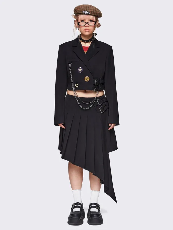 Kya Black Asymmetric Skirt Women Minga London Bottoms