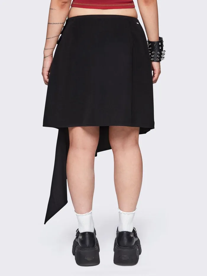 Kya Black Asymmetric Skirt Women Minga London Bottoms