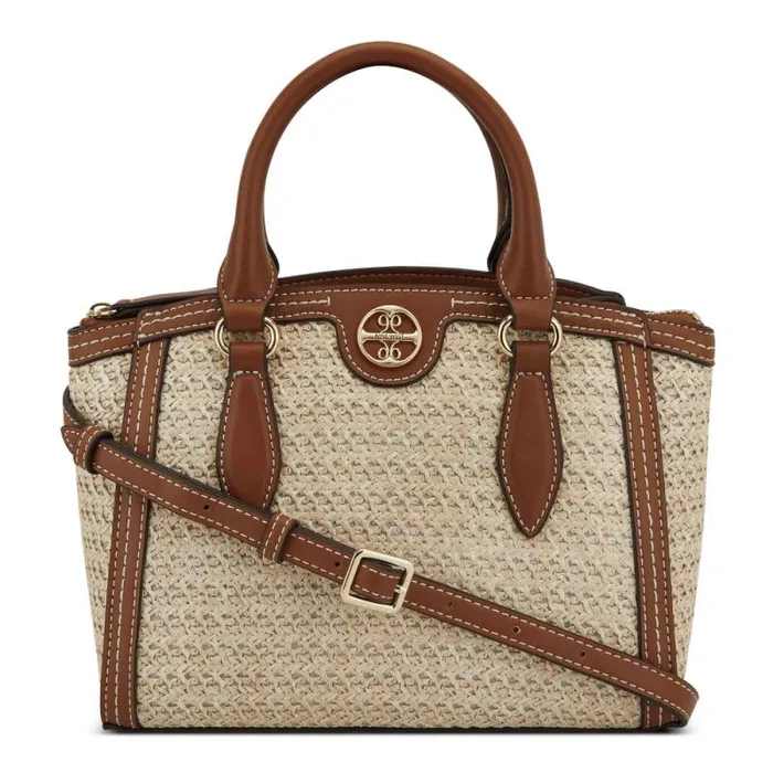 Kyelle Small Satchel Crossbody Natural Dark Camel Women Nine West Satchels and Shoulder Bags