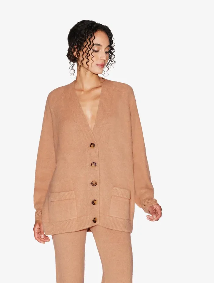 La Perla Alpaca Blend Cardigan In Camel Women Loungewear