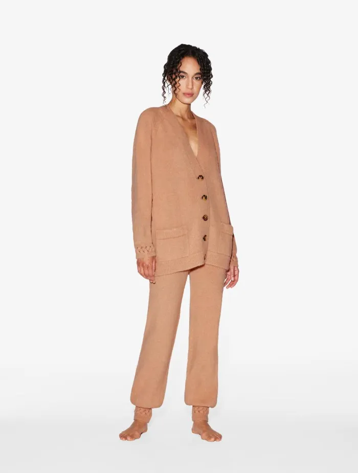 La Perla Alpaca Blend Cardigan In Camel Women Loungewear