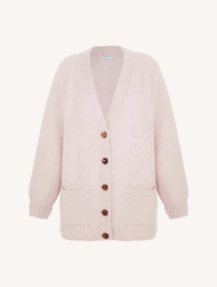 La Perla Alpaca Blend Cardigan In Powder Pink Women Loungewear
