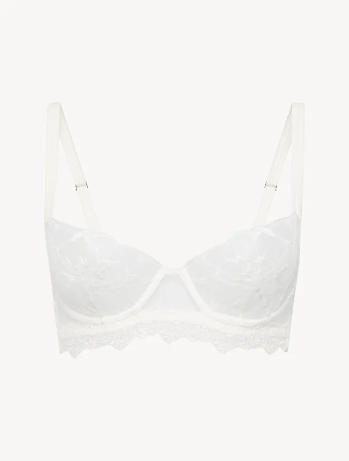 La Perla Balconette Bra In Off White With Leavers Lace Women Balconette