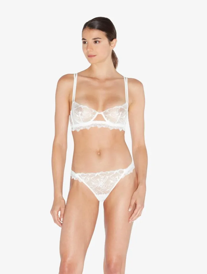 La Perla Balconette Bra In Off White With Leavers Lace Women Balconette