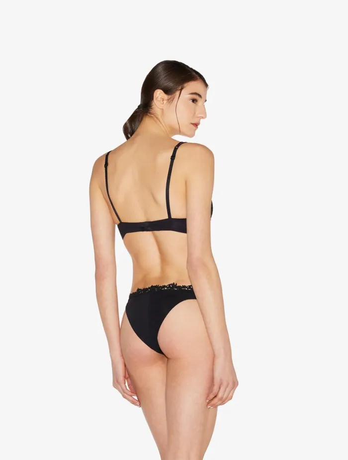 La Perla Black Pushup Bra With Macram Women Padded