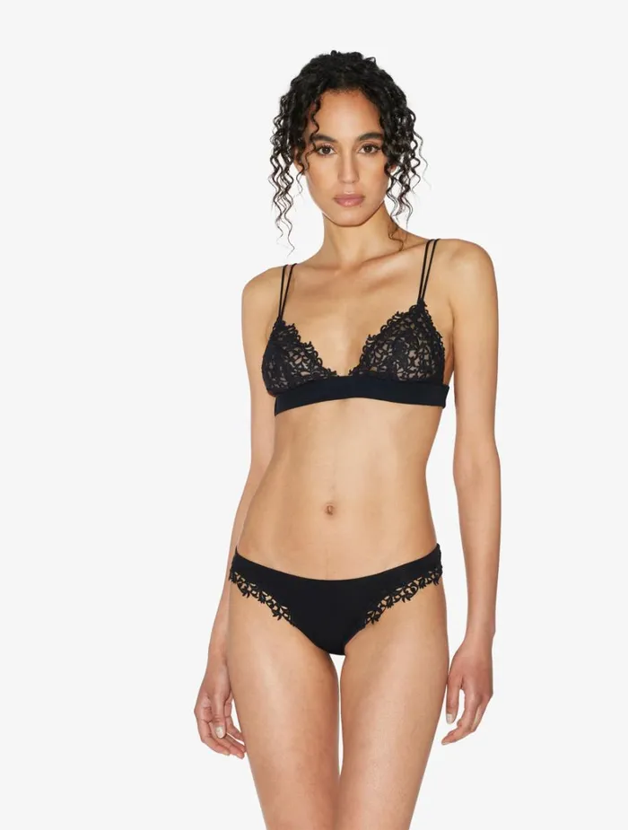 La Perla Black Triangle Bra With Macram Women Triangle