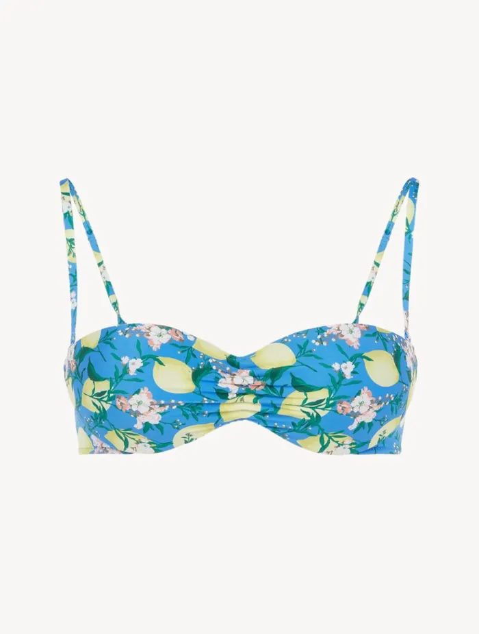 La Perla Blue Printed Bandeau Bikini Top Women Bikinis