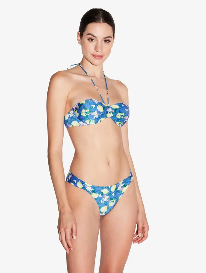 La Perla Blue Printed Bandeau Bikini Top Women Bikinis