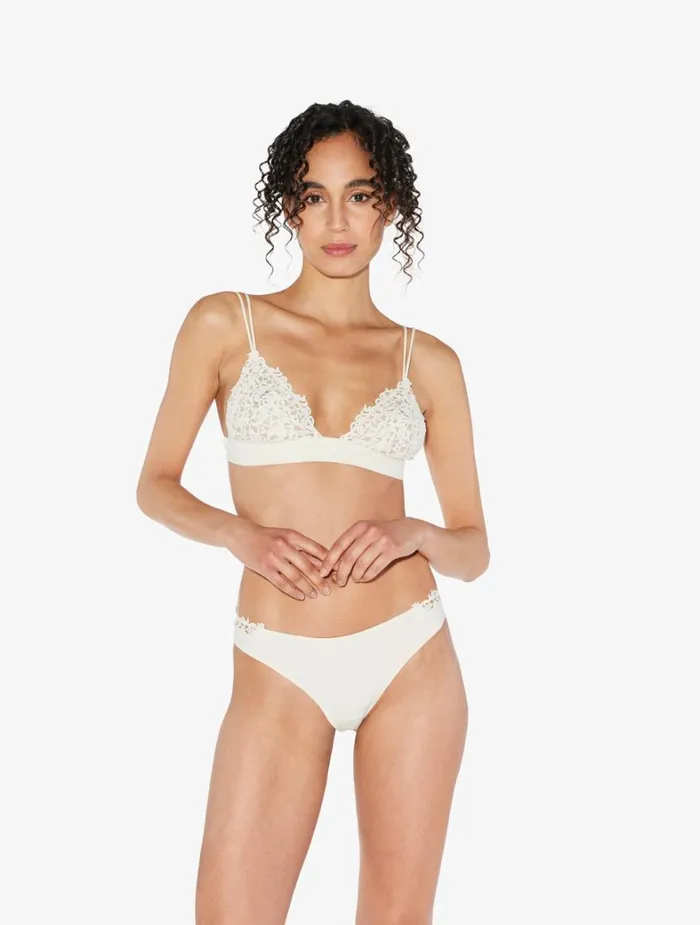 La Perla Brazilian Lycra Panties In OffWhite With Macrame Women Brazilian