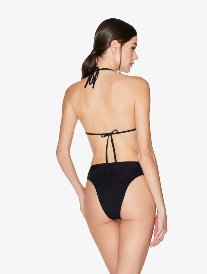 La Perla HighWaisted Brazilian Bikini Brief In Black With Beading Women Bikinis