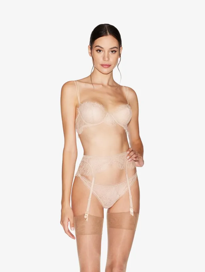 La Perla Lace Suspender Belt In Oak Blush Women Garter Belts