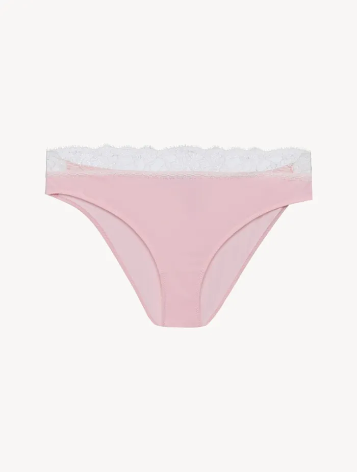 La Perla Luxury Lace MidRise Panties In Rose And Cream Women Midrise