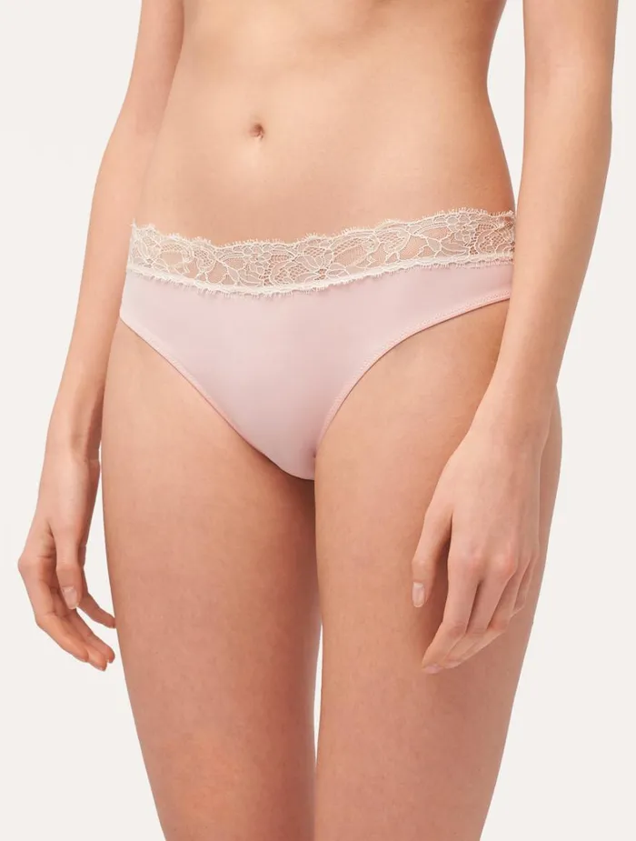 La Perla Luxury Lace MidRise Panties In Rose And Cream Women Midrise