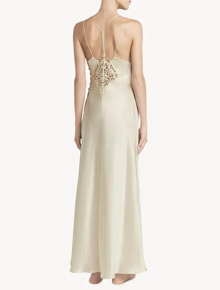 La Perla Luxury Long Nightdress In White Women Slips and Dresses
