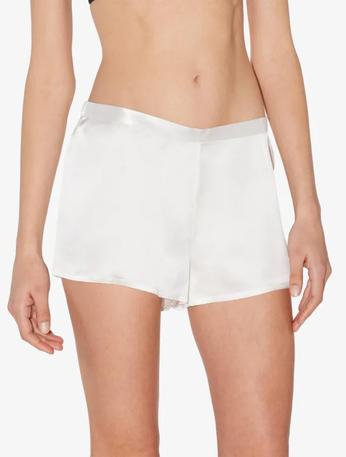 La Perla Luxury Silk Pajama Shorts In White Women Pajamas