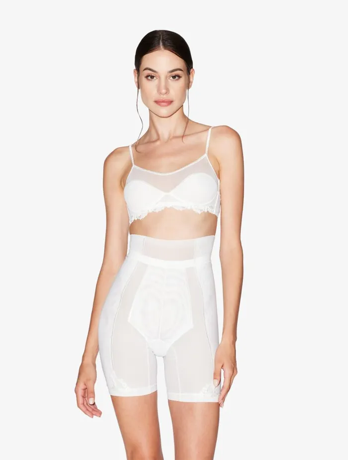 La Perla Luxury Stretch Tulle Bralette In OffWhite Women Bandeau
