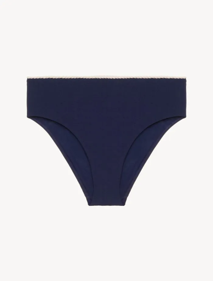 La Perla Monogram High Waist Bikini Brief In Navy Women Bikinis