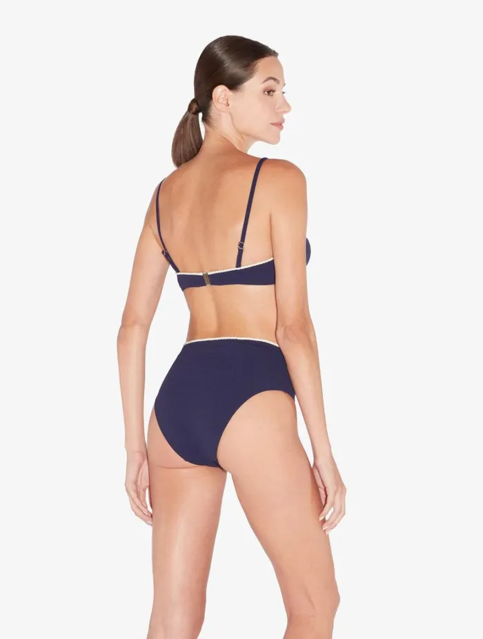 La Perla Monogram High Waist Bikini Brief In Navy Women Bikinis