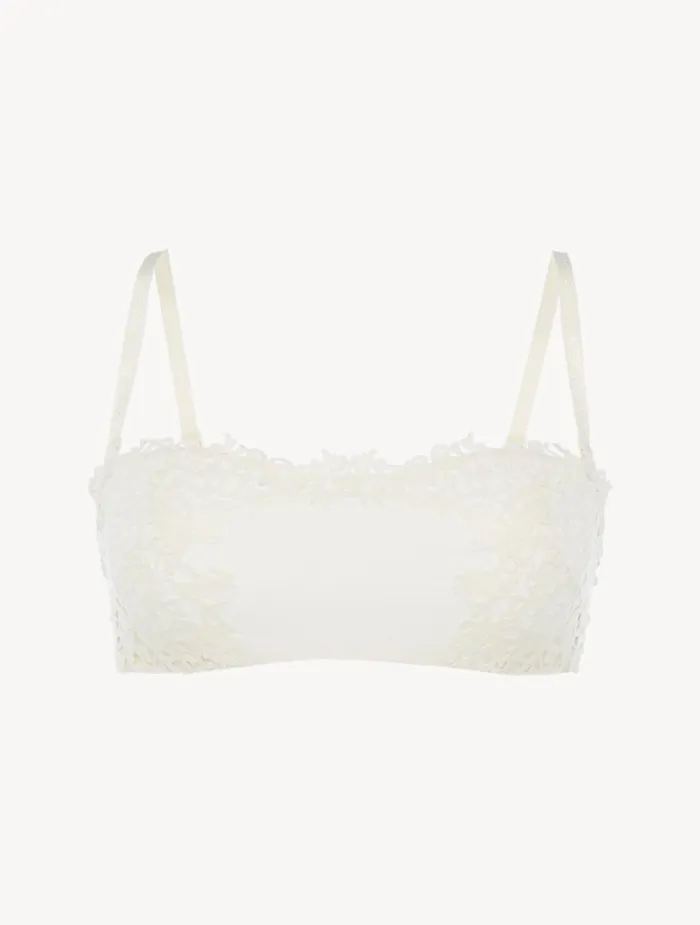La Perla Offwhite Nonwired Bandeau Bra With Macram Women Bandeau