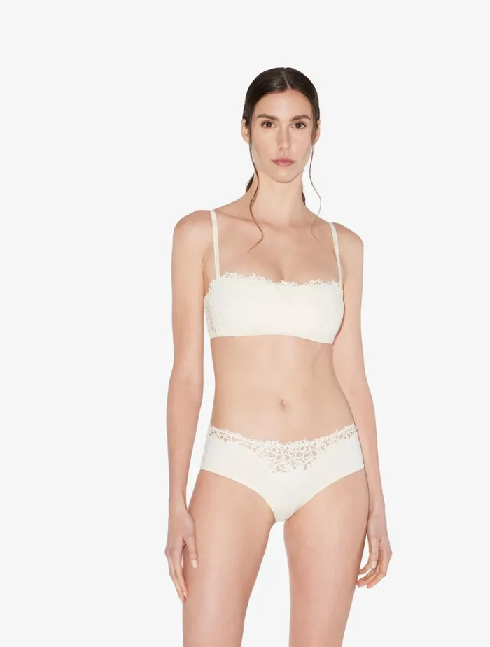 La Perla Offwhite Nonwired Bandeau Bra With Macram Women Bandeau