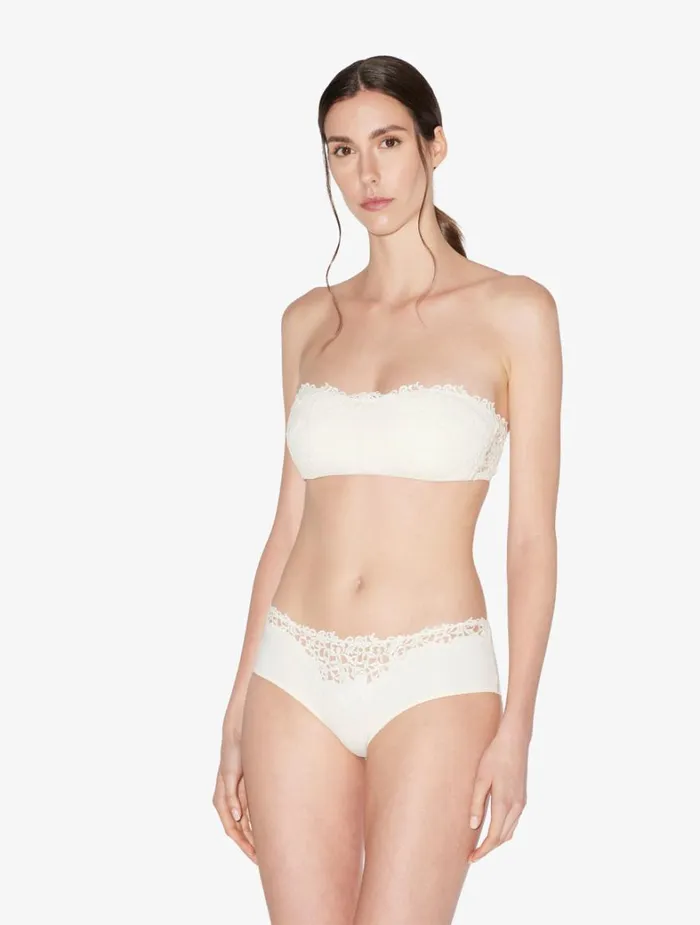La Perla Offwhite Nonwired Bandeau Bra With Macram Women Bandeau