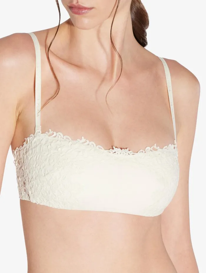 La Perla Offwhite Nonwired Bandeau Bra With Macram Women Bandeau