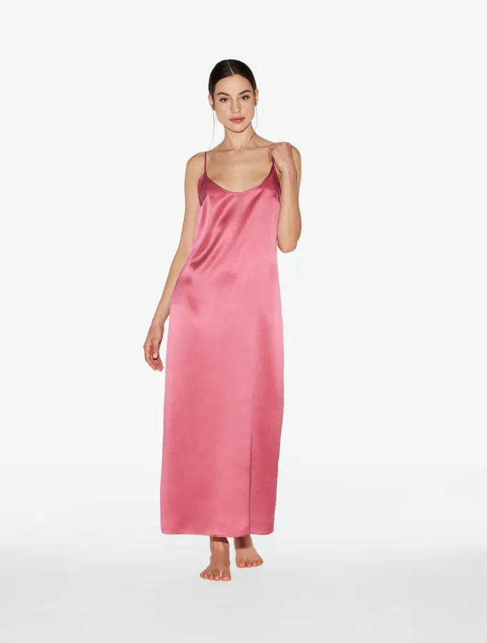 La Perla Silk Long Slip Dress In Wild Orchid Women Slips and Dresses