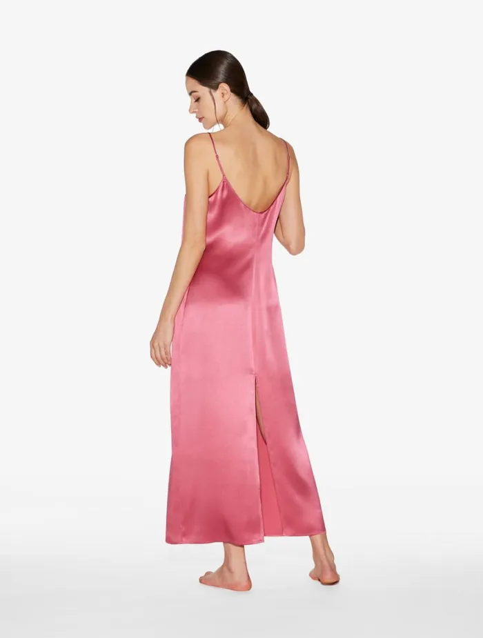 La Perla Silk Long Slip Dress In Wild Orchid Women Slips and Dresses